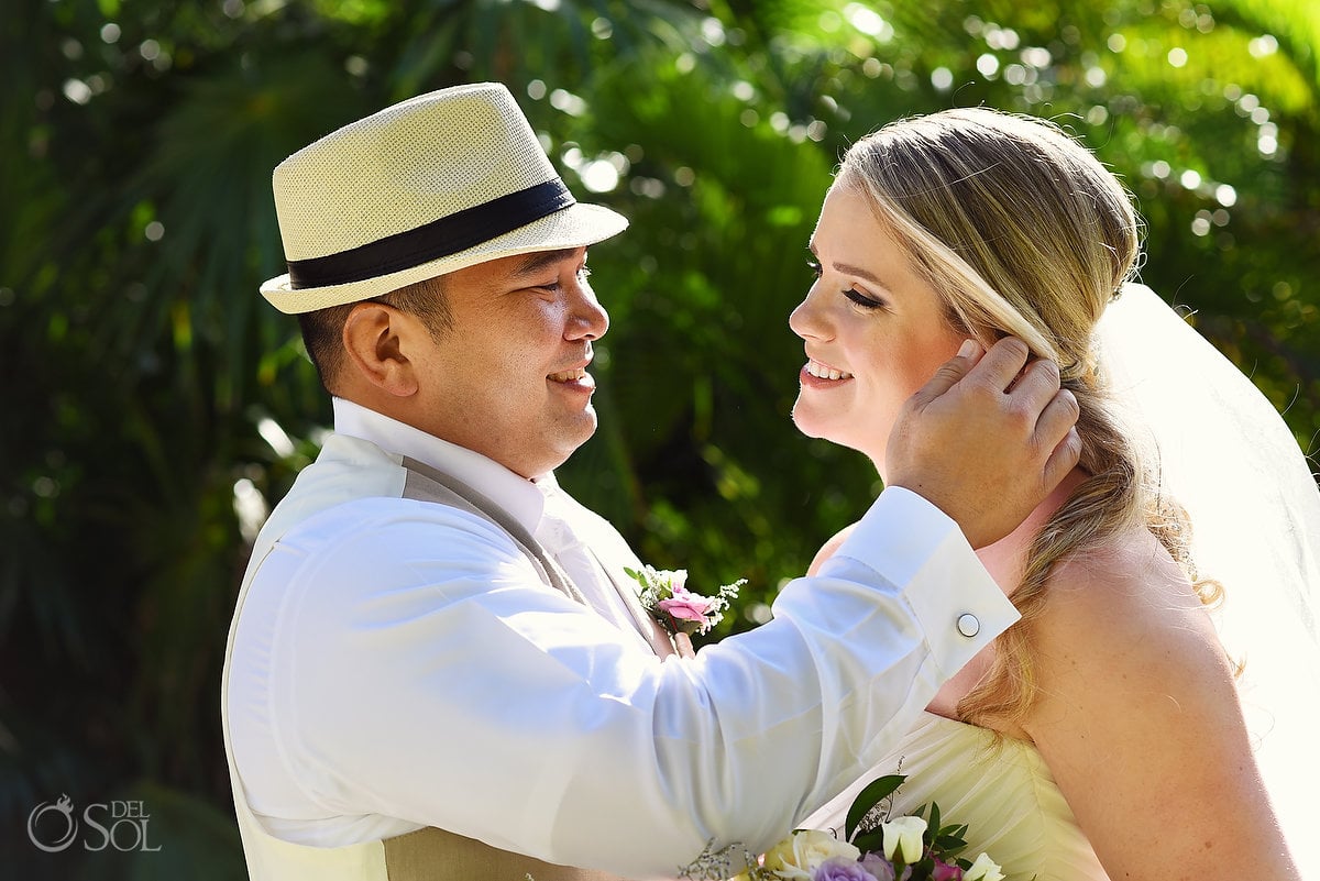 first look Now Sapphire wedding Riviera Cancun mexico