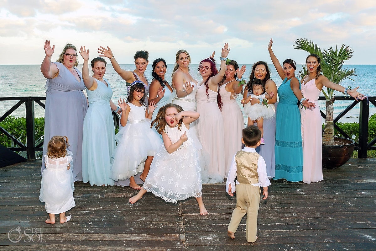 funny wedding photo formal photo chaos when kids attend weddings