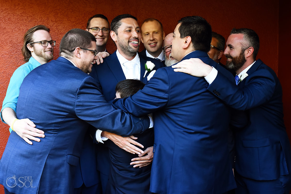 Groom and Groomsmen getting ready Hard Rock Riviera Maya