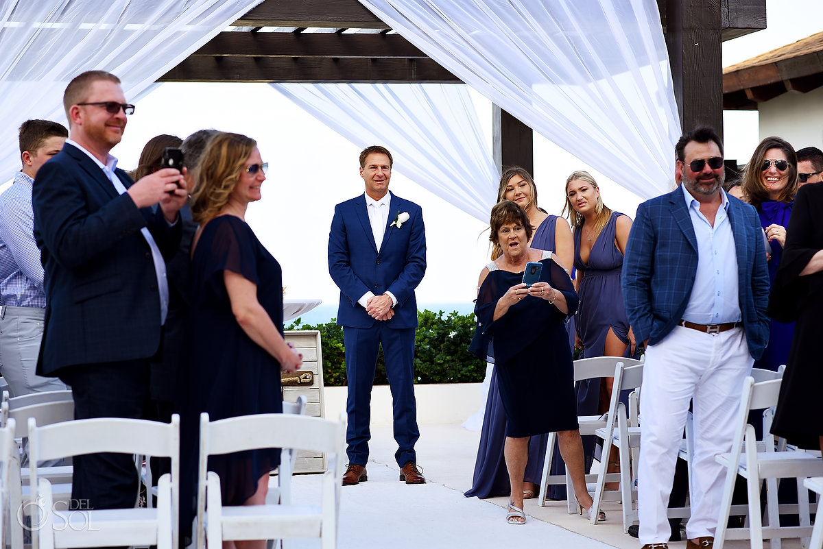 First look Secrets Playa Mujeres Gazebo wedding