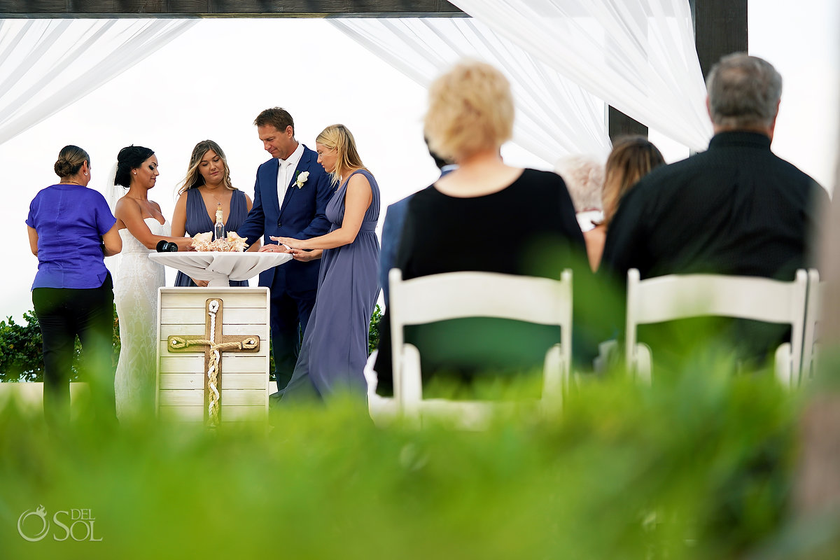 sand ceremony with Grooms daughters