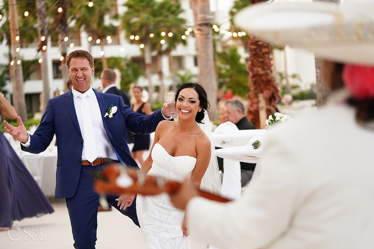 Bride and Groom dancing with Mariachi Secrets Playa Mujeres