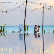 Dreams Riviera Cancun rooftop terrace wedding. Riviera Maya Mexico