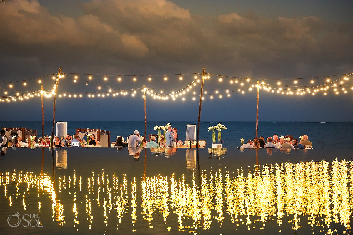 Dreams Riviera Cancun rooftop terrace wedding reception