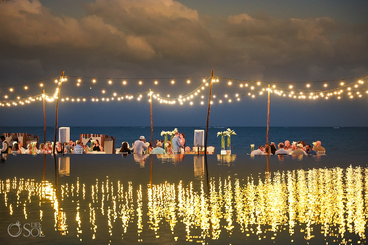 Dreams Riviera Cancun rooftop terrace wedding reception 