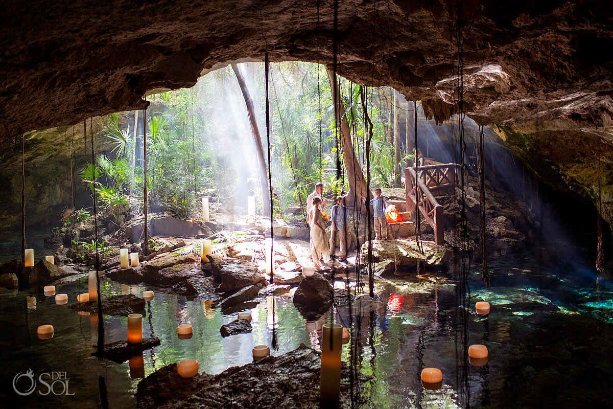 Family Vow renewal Tulum Cenote Riviera Maya Mexico