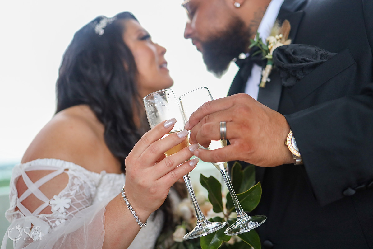 champagne toast Dreams Vista Cancun Wedding Giveaway