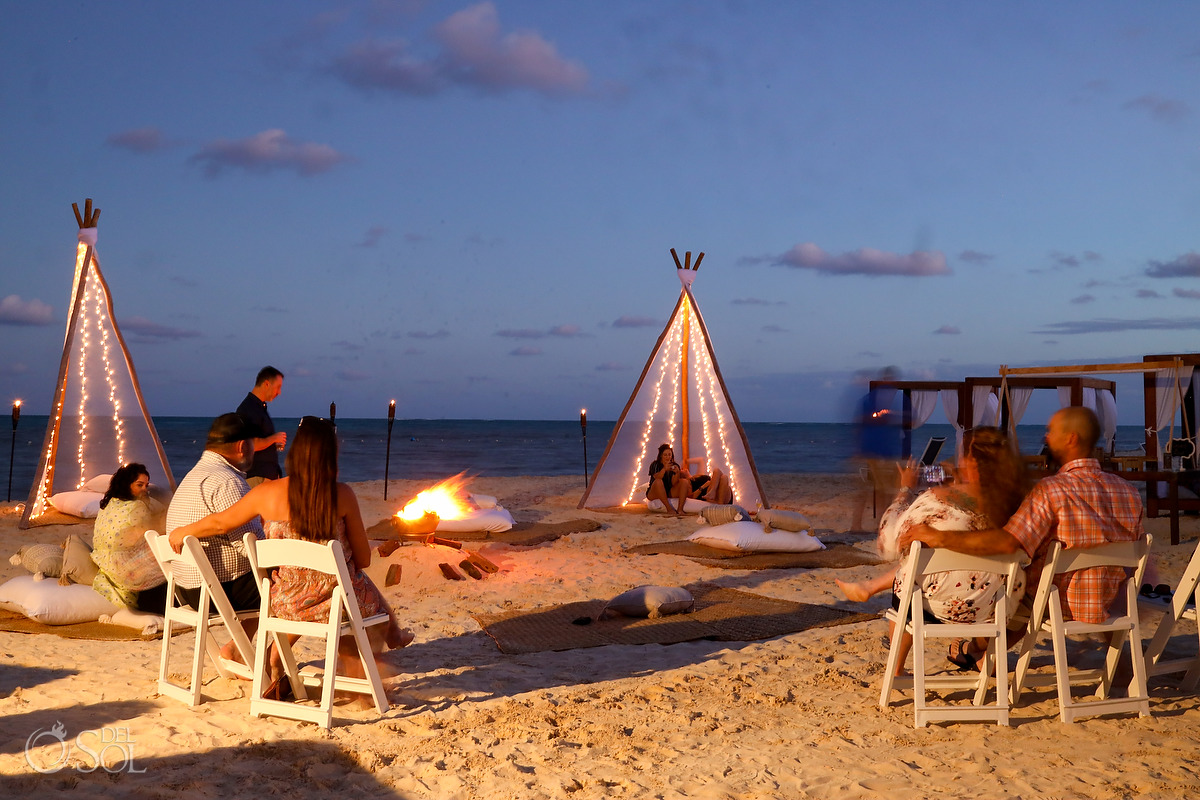 Dreams Natura Bonfire Welcome Party Rehearsal Dinner Riviera Cancun Mexico