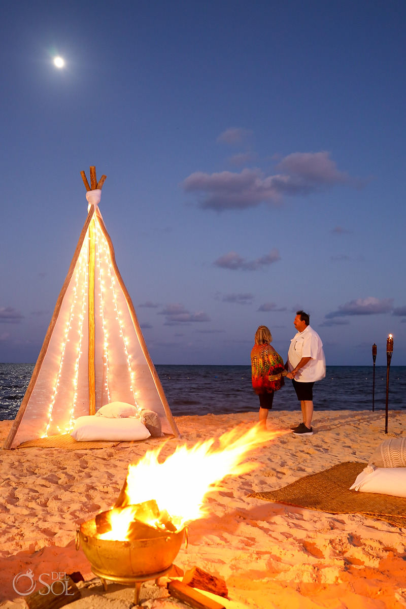 Dreams Natura Bonfire Welcome Party Rehearsal Dinner Riviera Cancun Mexico