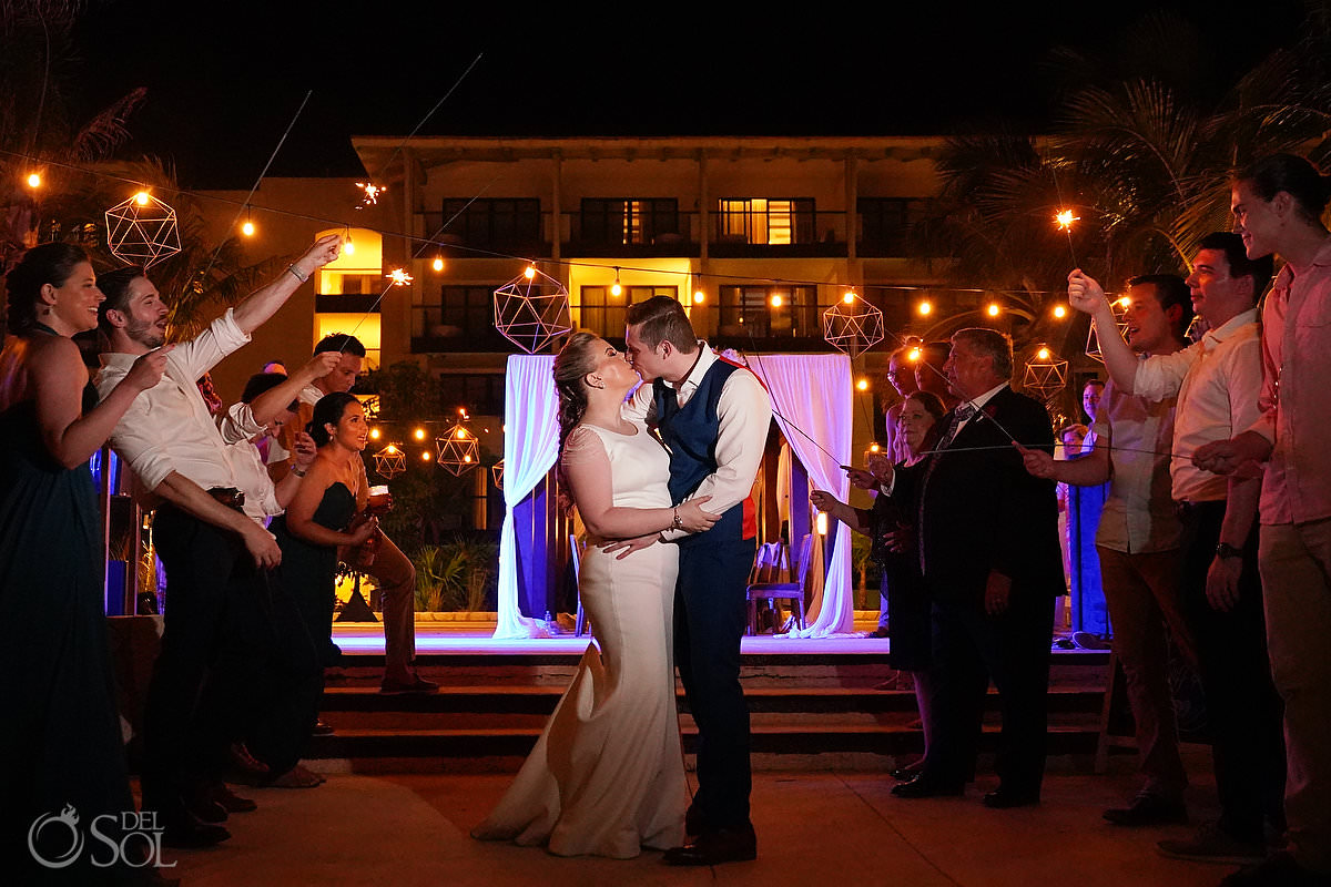 sparker exit Unico Riviera Maya Wedding Reception Costerra Terrace