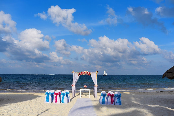 perfect beach wedding ceremony set up Dreams Sapphire
