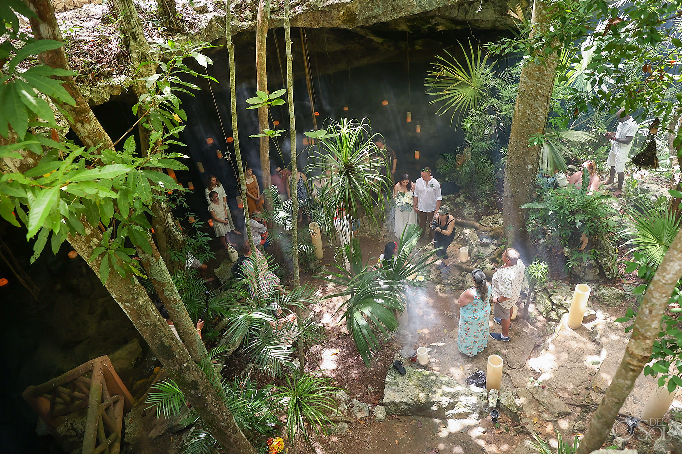 Family and friends Mexico Cenote Micro Ceremony