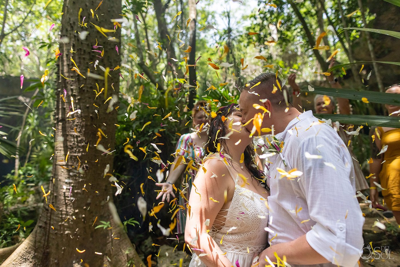 Flower petals Mexico Cenote Micro Ceremony