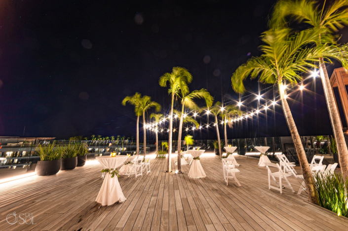 Playa del carmen Secrets Moxche Sky deck wedding reception