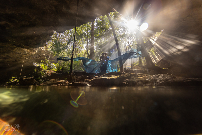 Epic micro cenote ceremony trash the dress experience by del Sol Photography