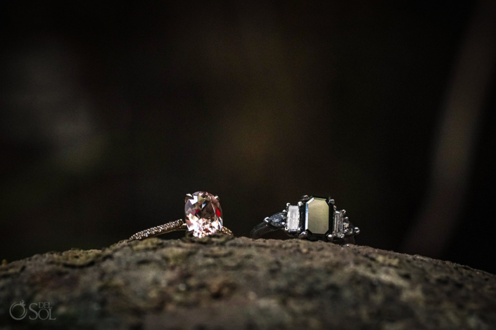 Wedding rings for a Cenote Proposal Ceremony