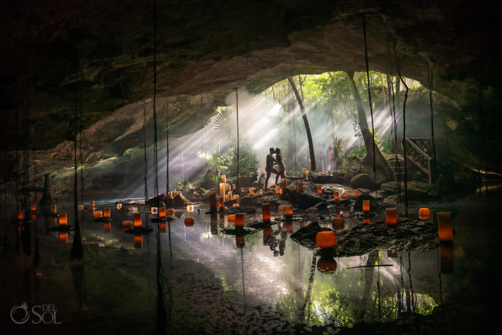 riviera maya Mexican cave Surprise Cenote Proposal Ceremony
