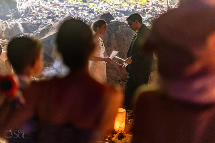 Wedding vows in a cave in Mexico