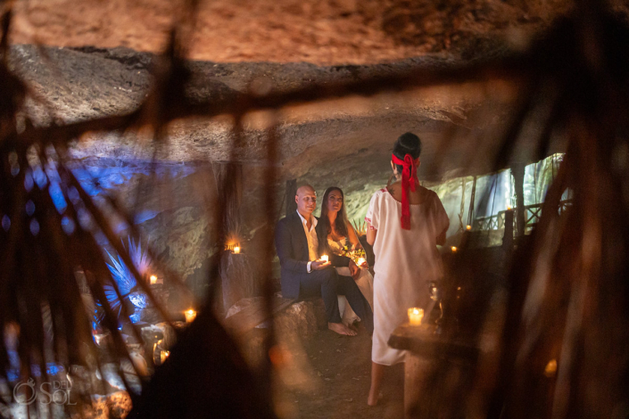 shaman blessing underground cave sacred Mayan spiritual blessing ceremony Mexico cenote wedding