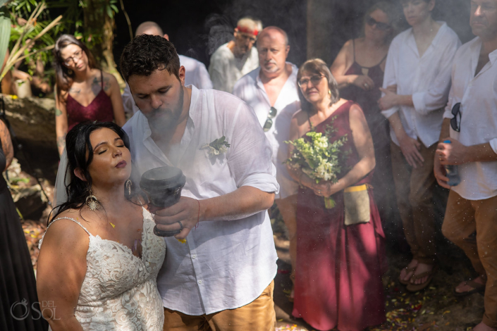 Copal ceremony Spiritual Riviera Maya Cenote Wedding