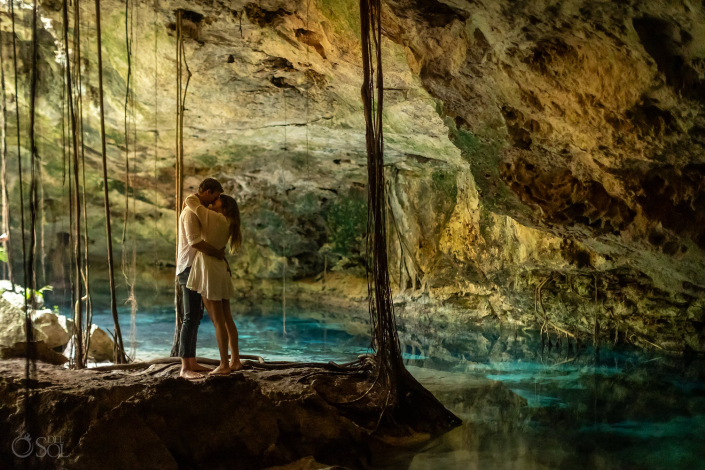 Romantic Tulum Cenote Proposal by del Sol Photography