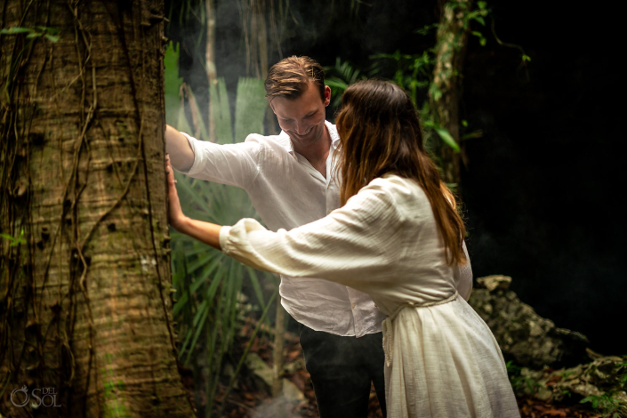 Man surprises his girlfriend in Mexico with a romantic Tulum Cenote Proposal