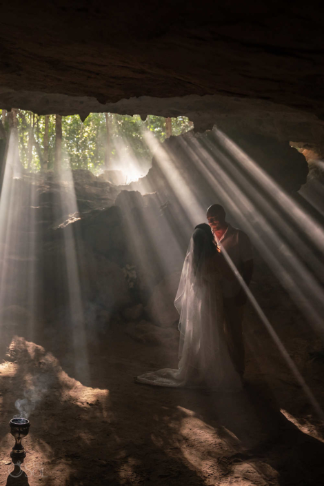 bride and groom in a Family Riviera Maya Cenote Wedding