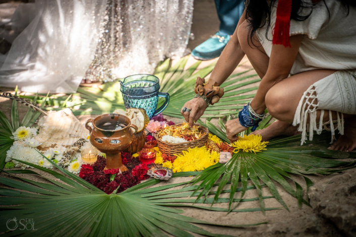 flower altar mayan cenote wedding ceremony