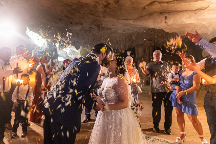 flower blessing mayan cenote wedding ceremony