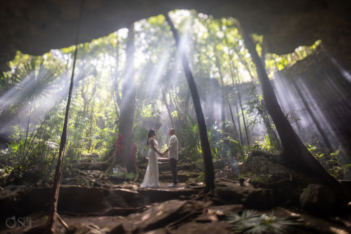 20 year cenote vow renewal in Mexico