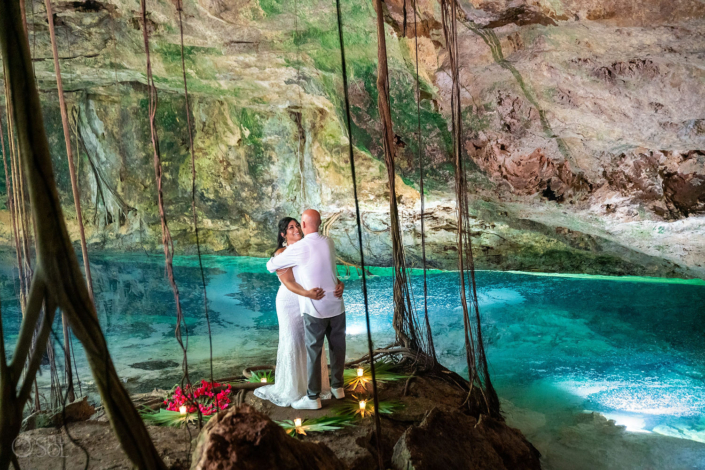 beautiful cenote water 20 year vow renewal