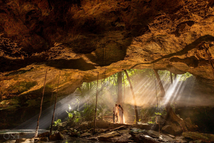 20 year cenote vow renewal in Mexico