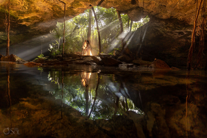 20 year cenote vow renewal in Mexico