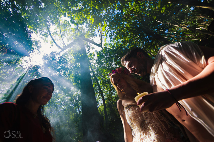 Tulum Jungle Cenote Wedding ceremony with a ceiba tree