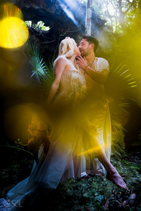 couples portrait photography Tulum Jungle cenote