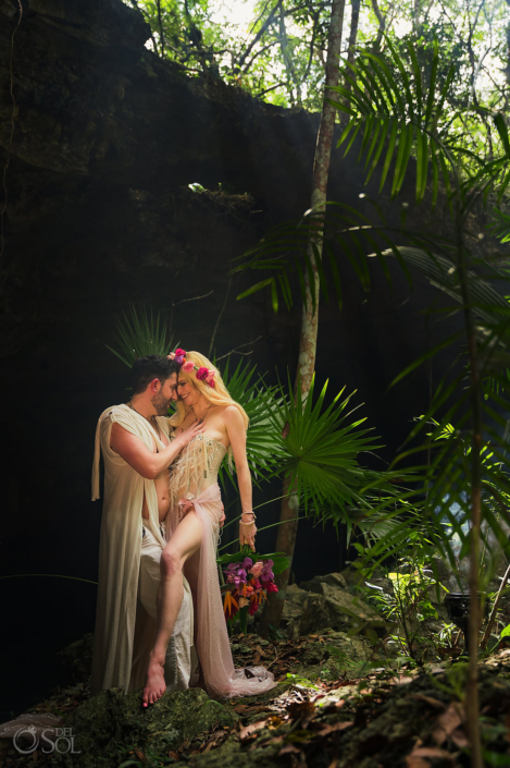 Groom portrait Tulum Jungle cenote wedding