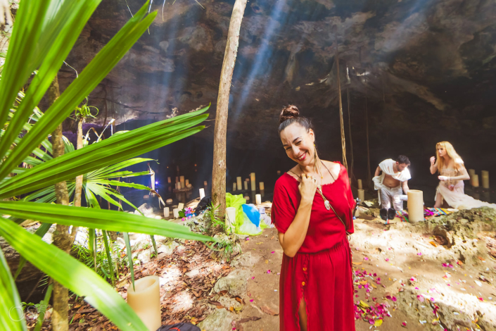 Shaman Laughing Tulum Jungle Cenote Wedding, Riviera Maya