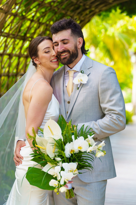 wedding couple portrait Secrets Moxche Wedding playa del carmen