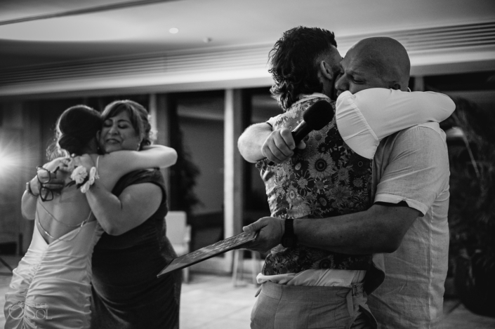 black and white family sweet family moment wedding photography playa del carmen