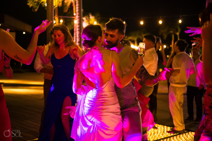 slow dance bride and groom reception Secrets Moxche Wedding playa del carmen