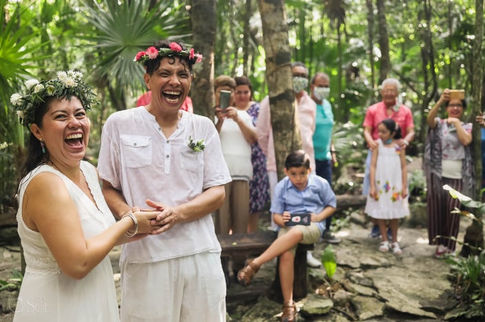 Riviera Maya Cenote Ceremony wedding group