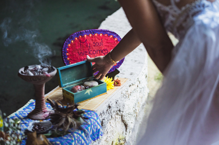 Tulum cenote altar vow renewal ceremony in Mexico