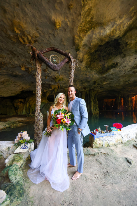 Destination Romantic Tulum cenote vow renewal ceremony in Mexico