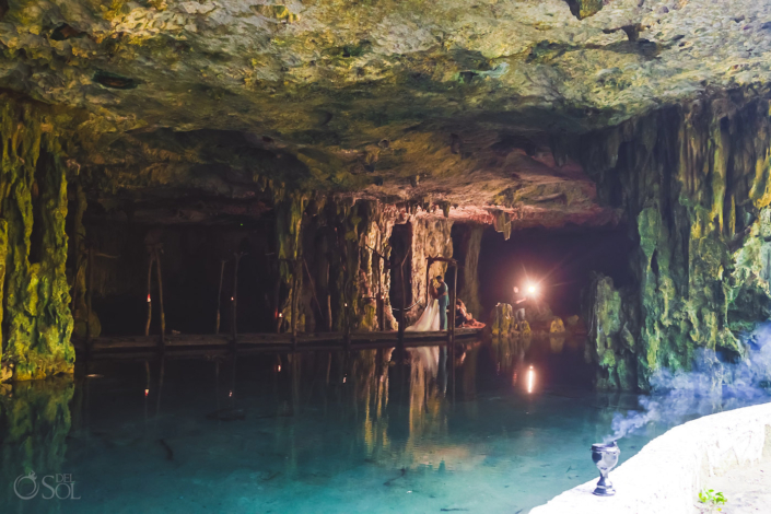 Romantic cenote wedding ceremony