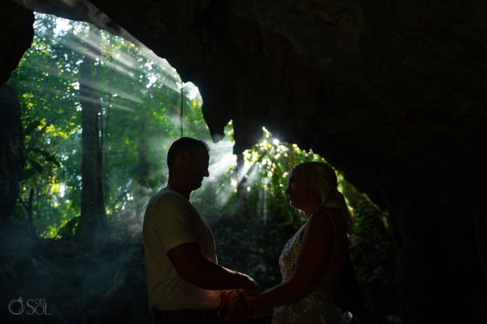 Romantic cenote vow renewal