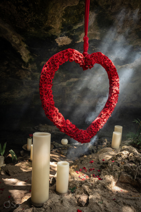 Surprise proposal cenote wedding