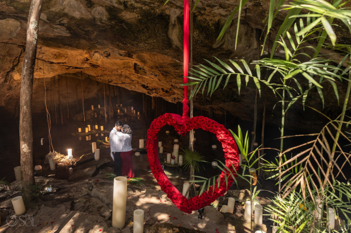 del sol photography Surprise proposal cenote wedding ceremony