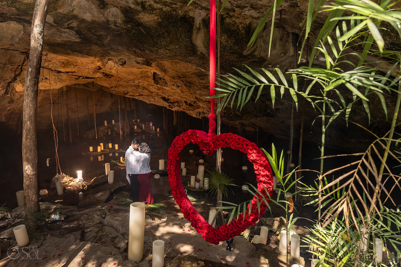 del sol photography Surprise proposal cenote wedding ceremony