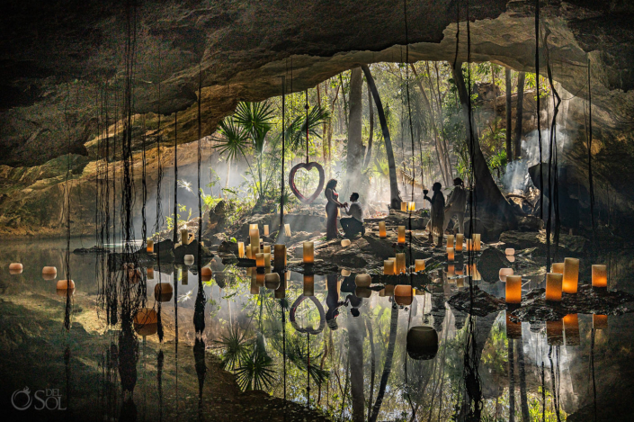 Surprise proposal cenote wedding