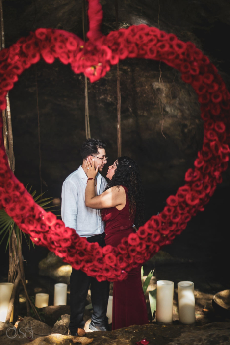 Surprise proposal cenote wedding